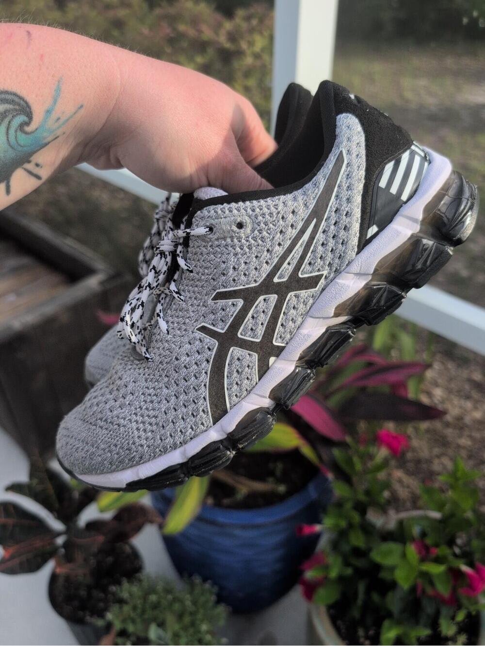Asics Gel Quantum 360 5 Knit Womens Size 8 Running Shoes Sneakers Gray